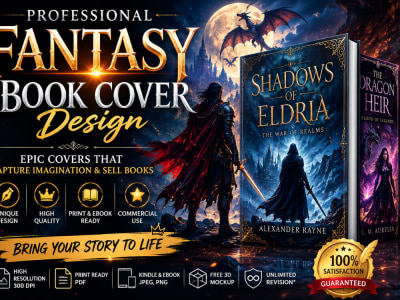 Illustration book cover design, kindle book cover, fantasy book cover, KDP