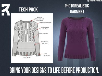 I will transform your tech pack into a photorealistic garment