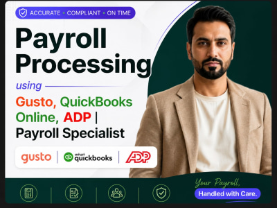Payroll Processing using Gusto, QuickBooks Online, ADP | Payroll Specialist