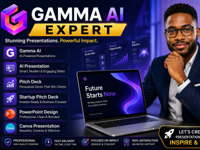 A professional AI presentation and pitch deck using Gamma AI