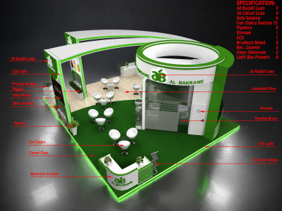Custom trade show booth 3d exhibition stand design and modern kiosk in 3d