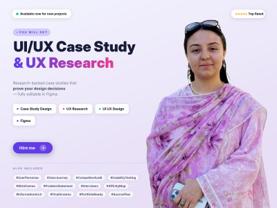 Professional UI UX Case study Design in Figma, UX Research