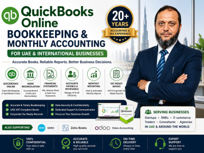 QuickBooks Online Bookkeeping & Monthly Accounting for UAE & Worldwide