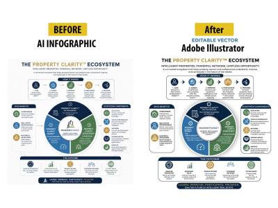 Recreate AI generated infographics into editable Adobe Illustrator vector