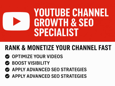 YouTube SEO Specialist | Grow, Rank & Monetize Your Channel Fast