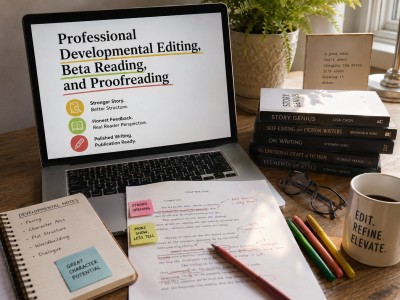 Professional developmental editing, beta reading, and proofreading