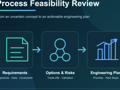 A chemical process feasibility review with practical engineering guidance