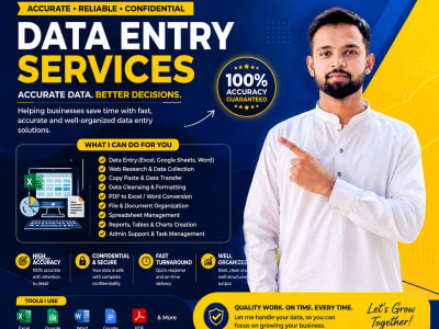 I will provide accurate data entry, web research, and Excel data management