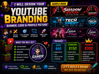Design a professional YouTube channel branding kit