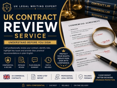 Professionally reviewed UK Contract and explanation of the risks involved