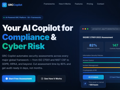 AI-Powered ISO 27001, SOC 2, NIST & GRC Compliance Assessment