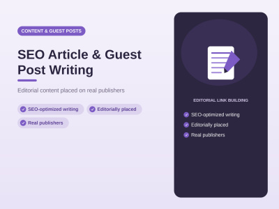 SEO Article & Guest Post Writing