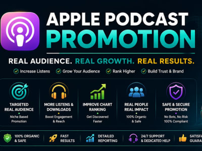 Organic Apple Podcast Promotion for Downloads & Audience Growth