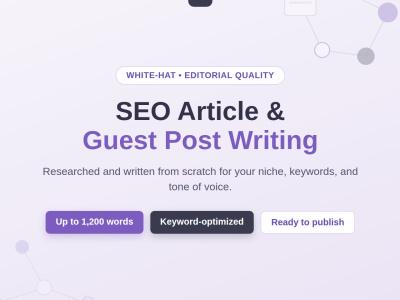SEO Article & Guest Post Writing