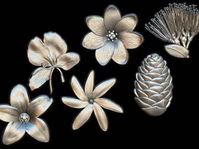 A 3d model of a flower for a mold,3d print, cnc