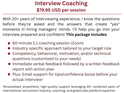 60-Minute Interview Coaching Session (General/Specific) + Feedback Report