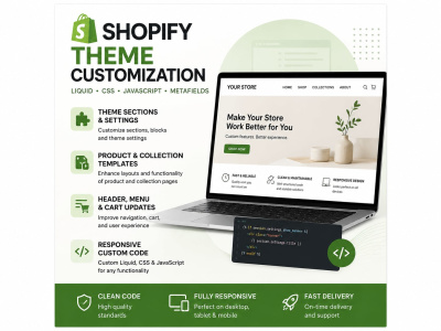 Professional Shopify theme customization using Liquid and JavaScript
