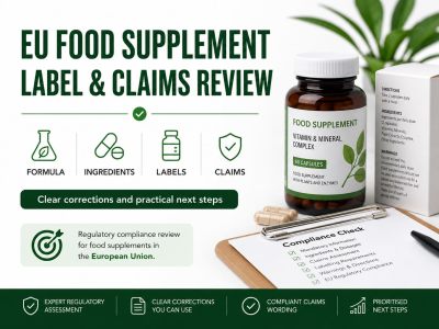 EU food supplement label and claims compliance review
