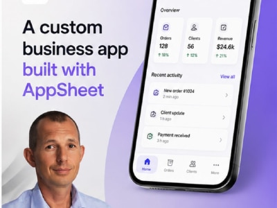 A custom mobile app built with AppSheets for business