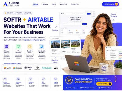 Softr airtable database job board real estate listing directories website