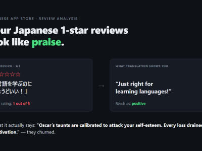 Japanese App Store review analysis — 500 reviews, churn reasons
