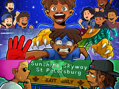 Thumbnail cartoon, illustration for more Clicks