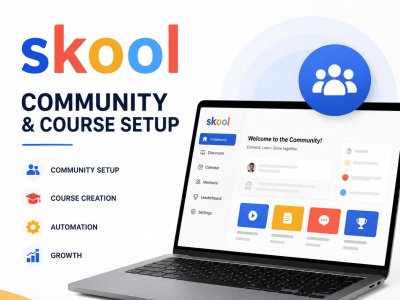 Skool community, create online course curriculum, and GHL automation