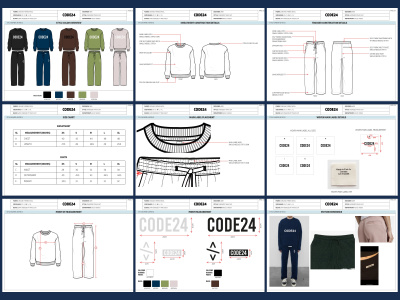 Advanced Fashion Design Tech Pack Flat Sketches and Details Specifications.