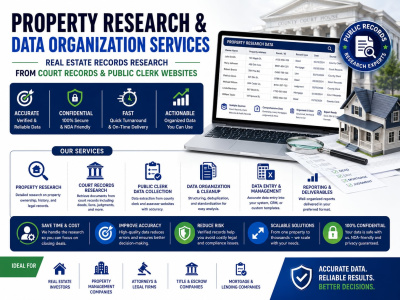 Property Research, Data Organization Service & Real Estate Records Research