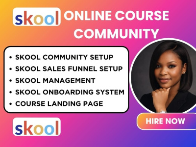 Skool online community setup, skool course, skool membership, skool manager