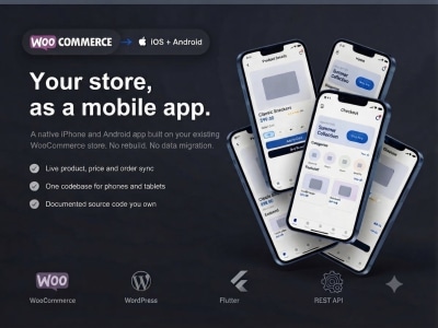 Your WooCommerce store converted into an iOS & Android mobile app