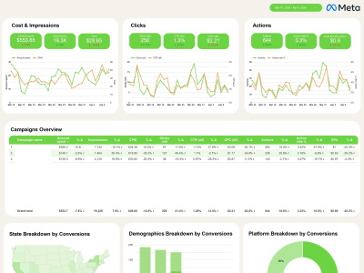 Professional google data studio dashboard