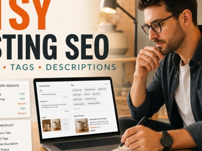 Optimized Etsy listings with SEO titles tags and descriptions