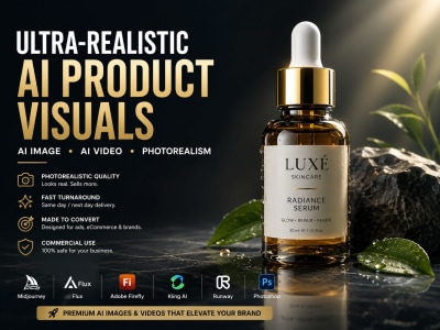 Photorealistic AI product images and AI photography