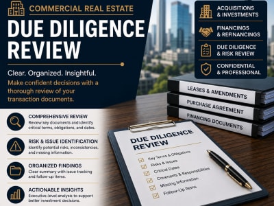 A due diligence review of commercial real estate documents