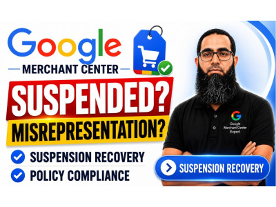 Google Merchant Center suspension and misrepresentation