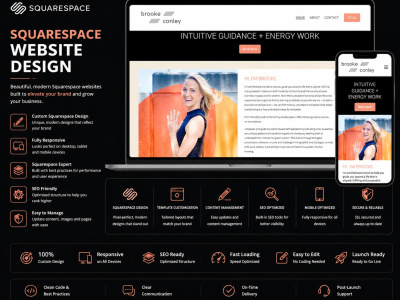 A premium Squarespace website that is clean and responsive