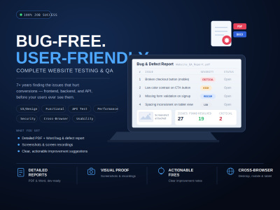 The complete Bug Report of your website