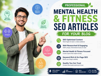 Do mental health & fitness SEO articles for your blog