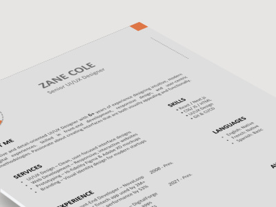 A modern ATS resume design and cover letter