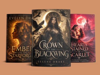 A professional epic fantasy or romantasy book cover design for Amazon KDP