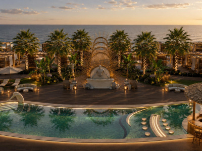 A hospitality landscape design with site planning and 3D visuals
