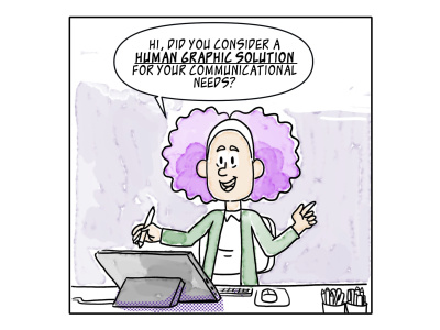 Square format comic style frames for social media, explainers and reels