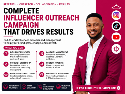 Get a complete influencer outreach campaign that drives results