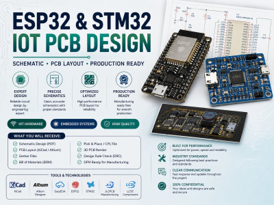 A production ready ESP32 or STM32 IoT PCB and schematics.
