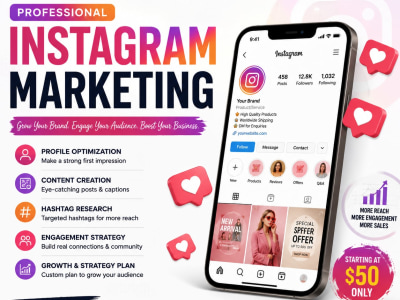 Your Instagram with organic marketing, content strategy, and engagement