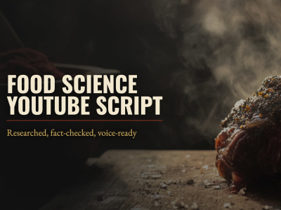 A food science YouTube script from a former executive chef