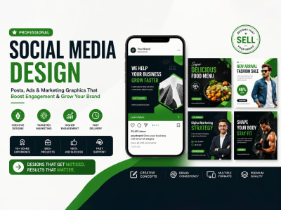 Professional social media posts, ads and marketing designs