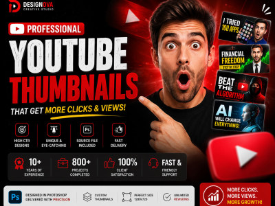 Professional YouTube thumbnails with high CTR and eye-catching design