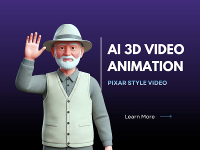 3d pixar for story, ai music video, kid style video for your songs
